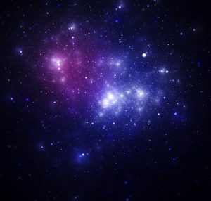 Blue space nebula as abstract background